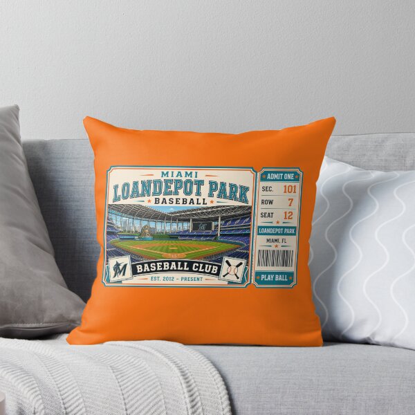 Item preview, Miami loanDepot Park Vintage Ticket Poster Retro Baseball Stadium Art Modern Ballpark Interior Miami Baseball Club designed and sold by GhostDawgs.
