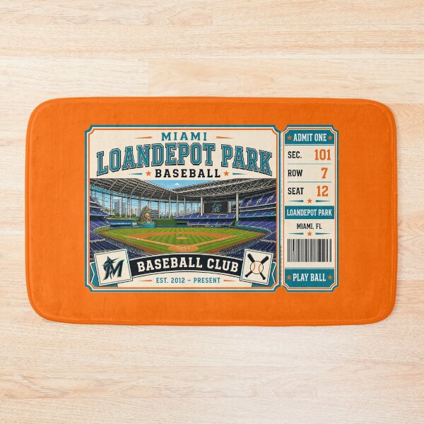 Item preview, Miami loanDepot Park Vintage Ticket Poster Retro Baseball Stadium Art Modern Ballpark Interior Miami Baseball Club designed and sold by GhostDawgs.