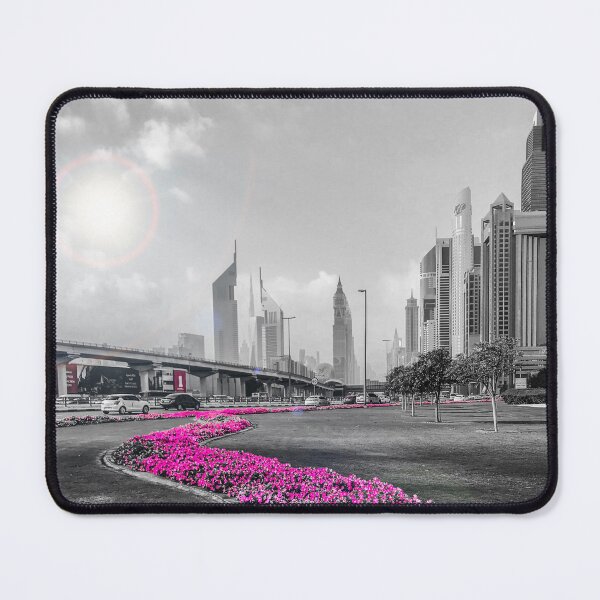 Item preview, DUBAI BLUSH | Black & White Skyline with Pink Accent | Luxury City Aesthetic designed and sold by BlueberrySwan.