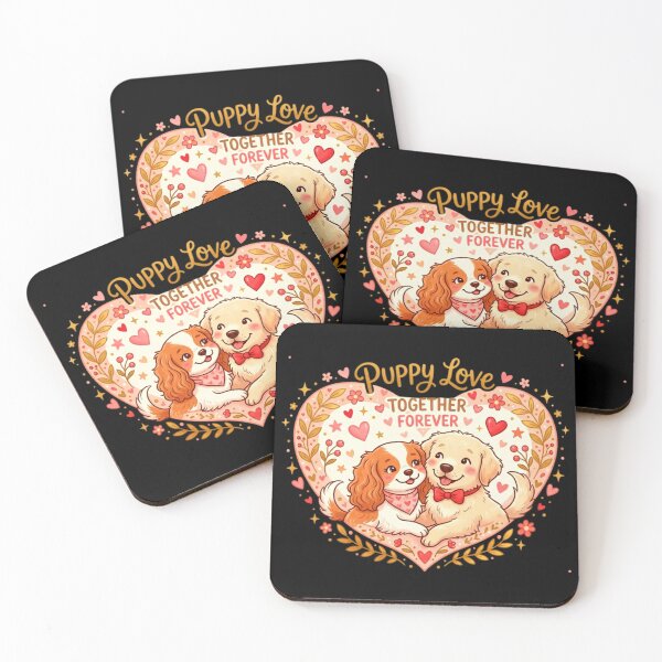 Item preview, Puppy Love Together Forever - Cute Romantic Puppies designed and sold by ExploreAura Studio.