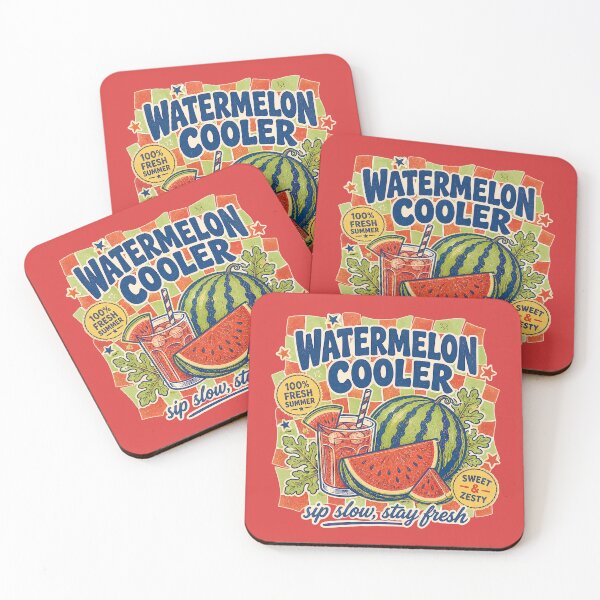 Item preview, Watermelon Cooler Retro Summer Drink - Vintage Fresh Fruit juice designed and sold by SidTastic .