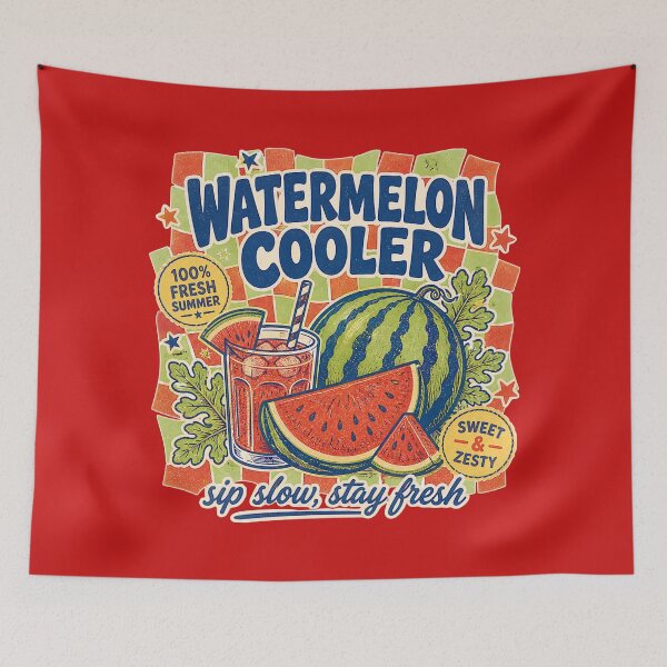 Item preview, Watermelon Cooler Retro Summer Drink - Vintage Fresh Fruit juice designed and sold by SidTastic .