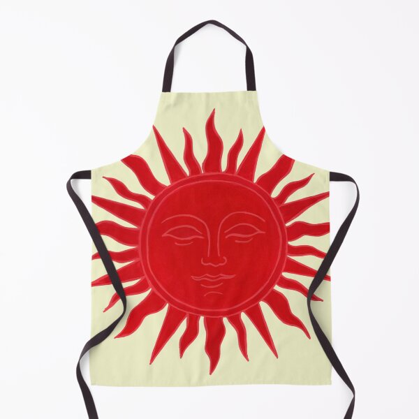 Item preview, The Sun That Sees – Crimson Celestial Face - Soft Vintage Yellow designed and sold by Piret Victoria Ribas.