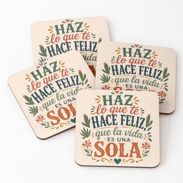 Item preview, Tipografía de cita motivacional en español - Haz lo que te hace feliz - Póster Latin Boho Positive Life designed and sold by QuietWallStudio.