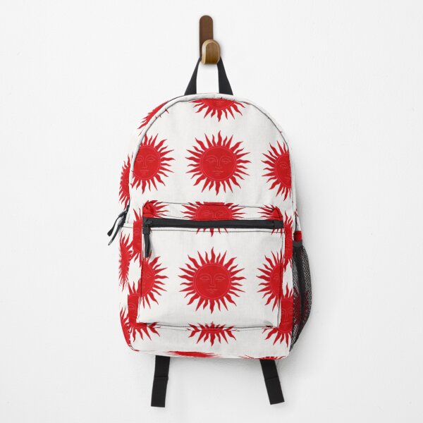 Item preview, The Sun That Sees – Crimson Sun Face Illustration - Silk Cream  designed and sold by Piret Victoria Ribas.