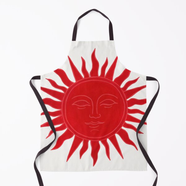 Item preview, The Sun That Sees – Crimson Sun Face Illustration - Silk Cream designed and sold by Piret Victoria Ribas.