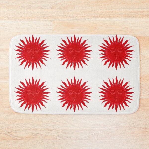 Item preview, The Sun That Sees – Crimson Sun Face Illustration - Silk Cream  designed and sold by Piret Victoria Ribas.