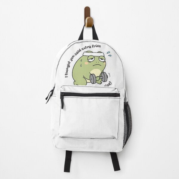 Item preview, Funny Frog Gym Sticker - I Thought You Said Extra Fries Not Exercise designed and sold by FDMarts.