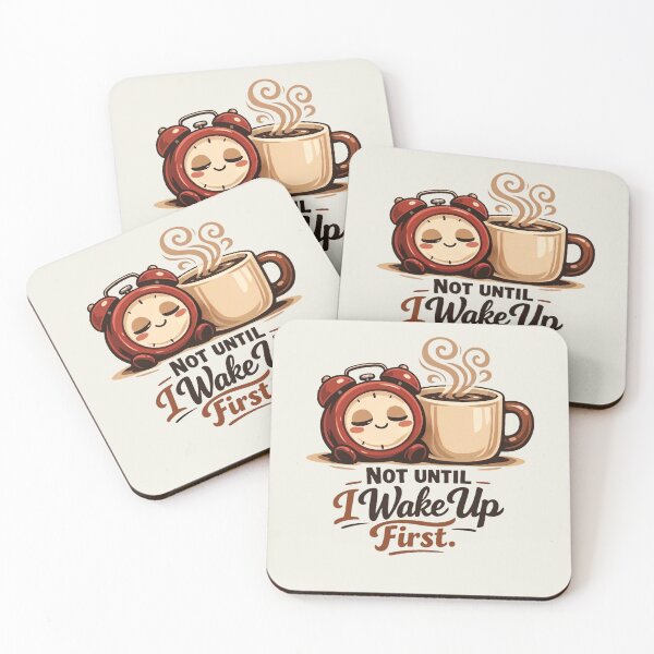 Item preview, Sleepy Alarm Clock Coffee Lover Cute Design – Not Until I Wake Up First Funny Quote designed and sold by AbeiiStore.