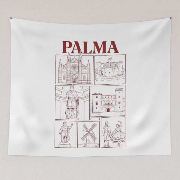 Item preview, Historic Palma de Mallorca Landmarks Travel Sketch designed and sold by k3rstman1.