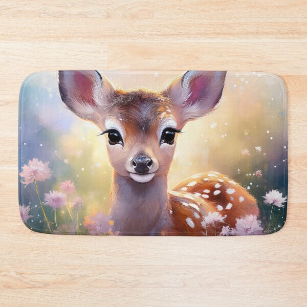Item preview, Cute Fawn with Flowers Watercolor Illustration – Baby Deer Art, Floral Woodland Animal, Nursery Decor, Whimsical Nature designed and sold by Wildflower Mama Designs.