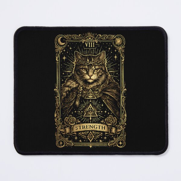 Item preview, Strength Tarot Card Mystical Warrior Cat designed and sold by LumePrint.