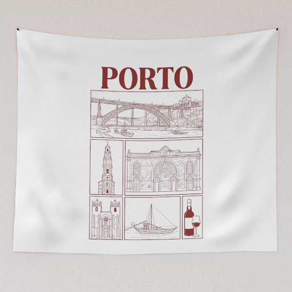Item preview, Porto Portugal City Landmarks Line Art Sketch designed and sold by k3rstman1.