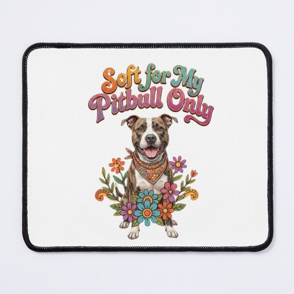 Item preview, Retro Groovy Floral Pitbull - Soft For My Pitbull Only designed and sold by My Pitbull Place.