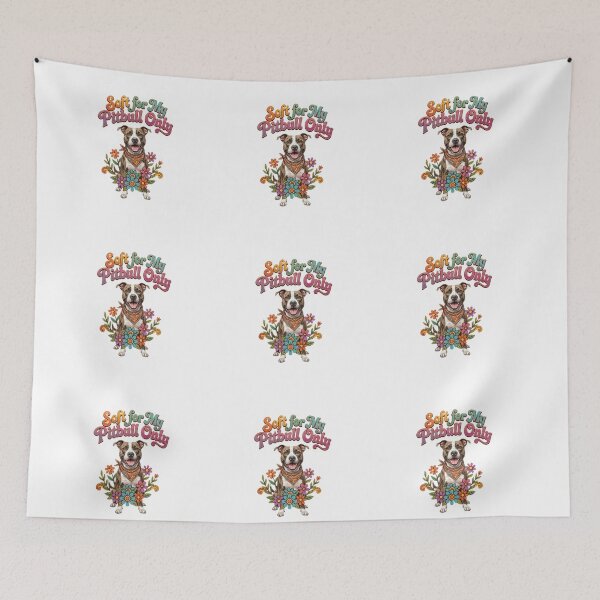 Item preview, Retro Groovy Floral Pitbull - Soft For My Pitbull Only designed and sold by My Pitbull Place.