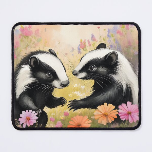 Item preview, Cute Skunks with Flowers Watercolor Illustration – Baby Skunk Pair, Floral Woodland Animal Art, Nursery Decor, Whimsical Nature designed and sold by Wildflower Mama Designs.