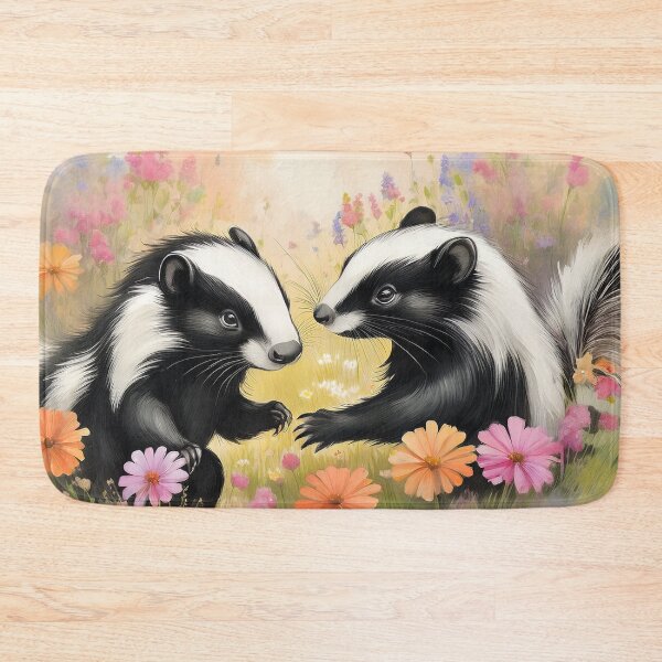 Item preview, Cute Skunks with Flowers Watercolor Illustration – Baby Skunk Pair, Floral Woodland Animal Art, Nursery Decor, Whimsical Nature designed and sold by Wildflower Mama Designs.