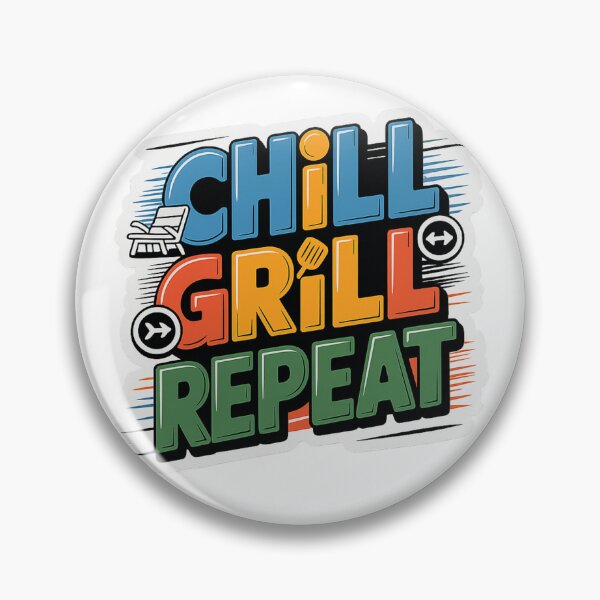 Item preview, Chill Grill Repeat – Funny Summer BBQ T‑Shirt designed and sold by MerchlyMike.
