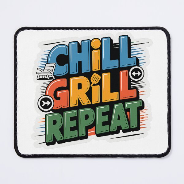 Item preview, Chill Grill Repeat – Funny Summer BBQ T‑Shirt designed and sold by MerchlyMike.