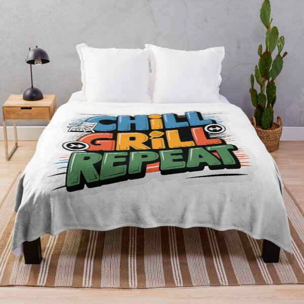 Item preview, Chill Grill Repeat – Funny Summer BBQ T‑Shirt designed and sold by MerchlyMike.