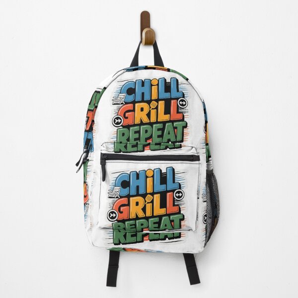 Item preview, Chill Grill Repeat – Funny Summer BBQ T‑Shirt designed and sold by MerchlyMike.