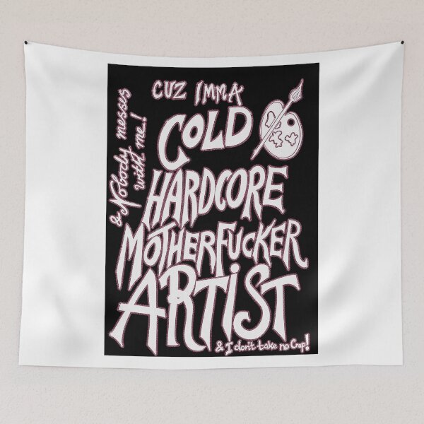 Item preview, Cold Hardcore Motherfucker Artist – Pink Glitter Typography on Black Background designed and sold by MGB&KaroGaiaArt.