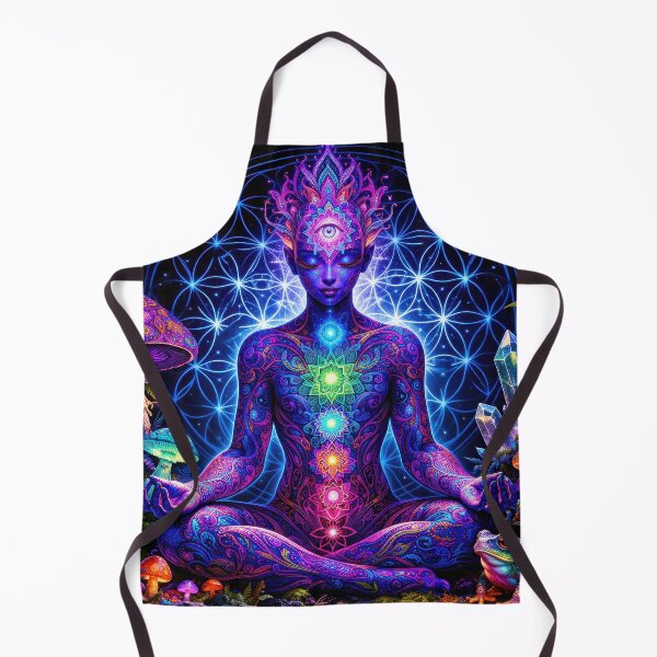 Item preview, Lab Visions 116: Chakra Meditation Figure with Sacred Geometry and Mushrooms designed and sold by The Psychedelic Anarchist.