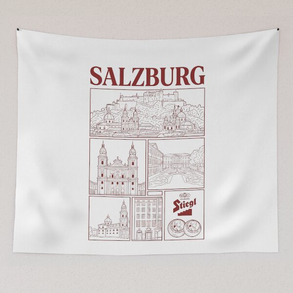 Item preview, Salzburg Austria Historic Landmarks Sketch Collage designed and sold by k3rstman1.