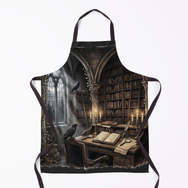 Item preview, Gothic Library Study - Moody Dark Academia Aesthetic Raven and Books designed and sold by VineVibe16Studio.