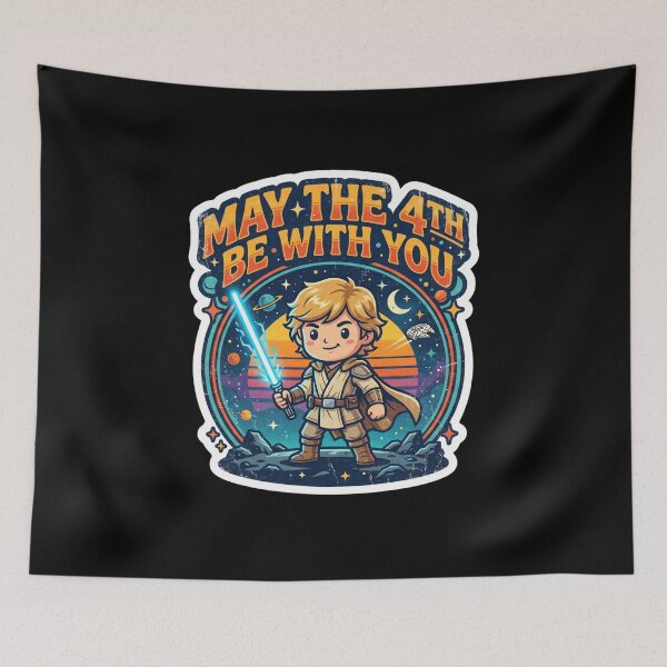 Item preview, May the 4th Be With You - Retro Cute Space Hero designed and sold by DanniJordan.