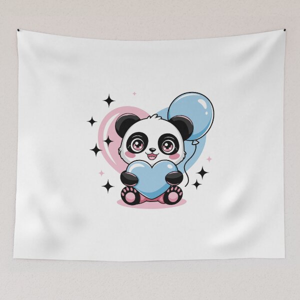 Item preview, Cute Panda with Heart Balloons designed and sold by jkrphoto.