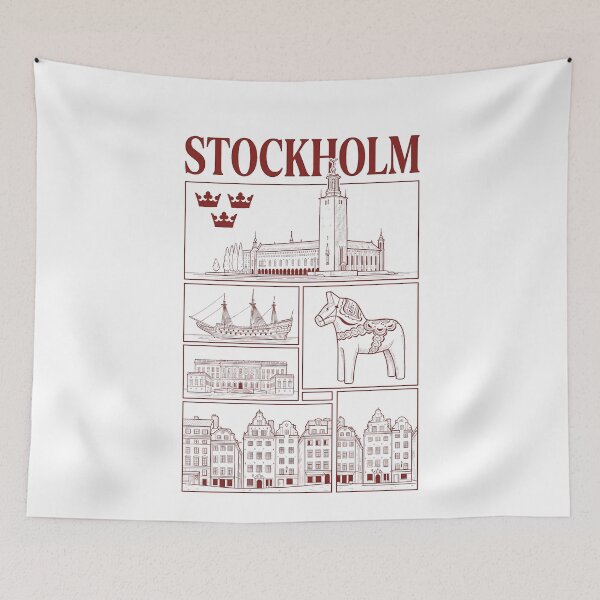 Item preview, Stockholm Sweden Landmarks Gamla Stan Dala Horse designed and sold by k3rstman1.