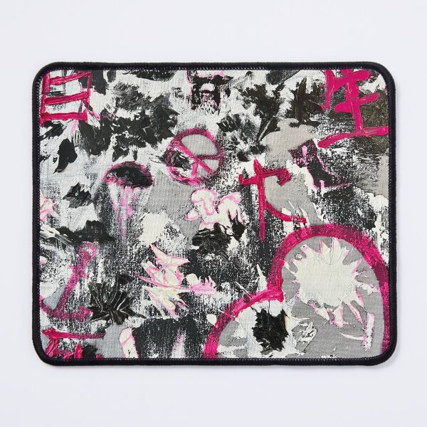 Item preview, BLACK & SILVER HEART | Abstract Metallic Art Design | Pink heart | Modern art designed and sold by BlueberrySwan.