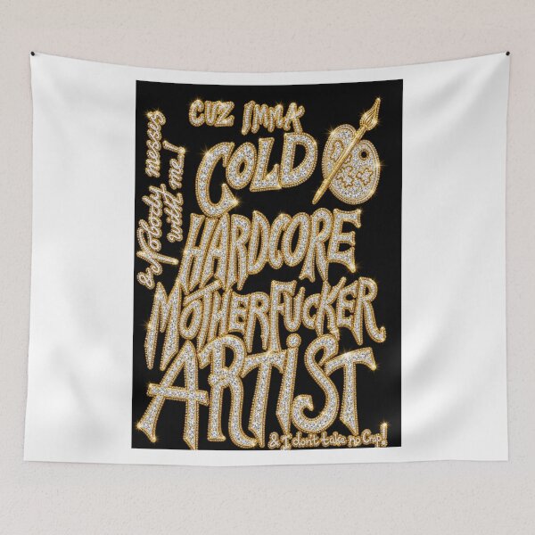 Item preview, Cold Hardcore Motherfucker Artist – Gold Rhinestone Luxury Typography designed and sold by MGB&KaroGaiaArt.