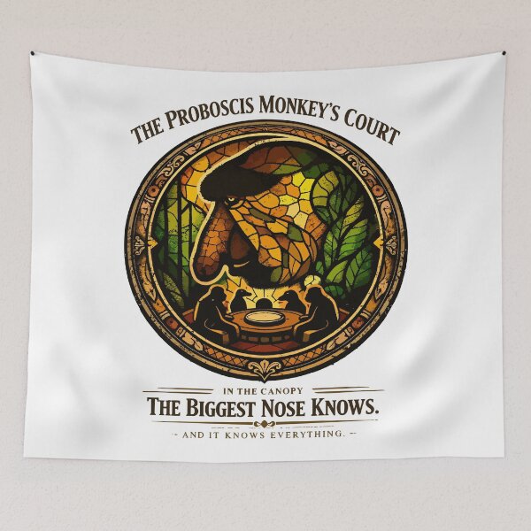 Item preview, Proboscis Monkey Canopy Court Wisdom Emblem designed and sold by WildlifeInc.