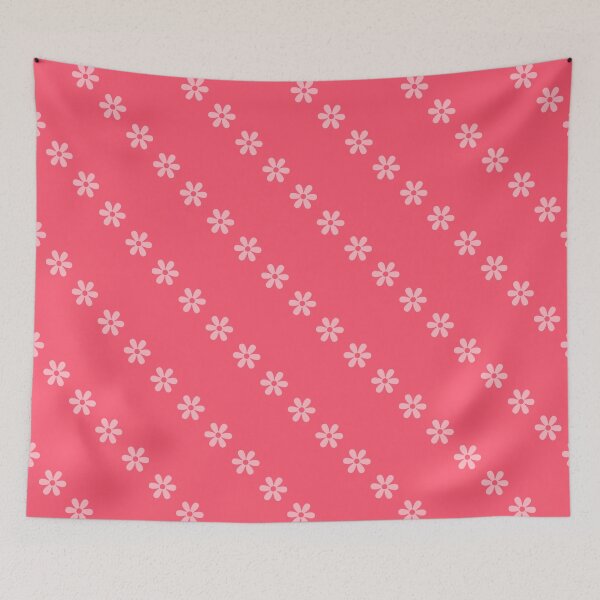 Item preview, Fiery rose & light pink floral stripes designed and sold by Mint + Midnight.