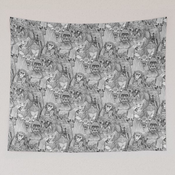 Item preview, just african jungle animals black white designed and sold by scrummy.