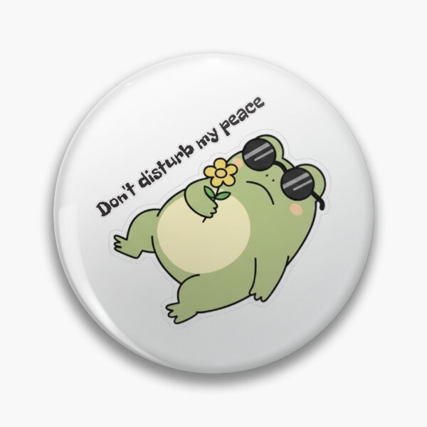 Item preview, Cool Frog Sticker - Don't Disturb My Peace Funny Kawaii Frog designed and sold by FDMarts.