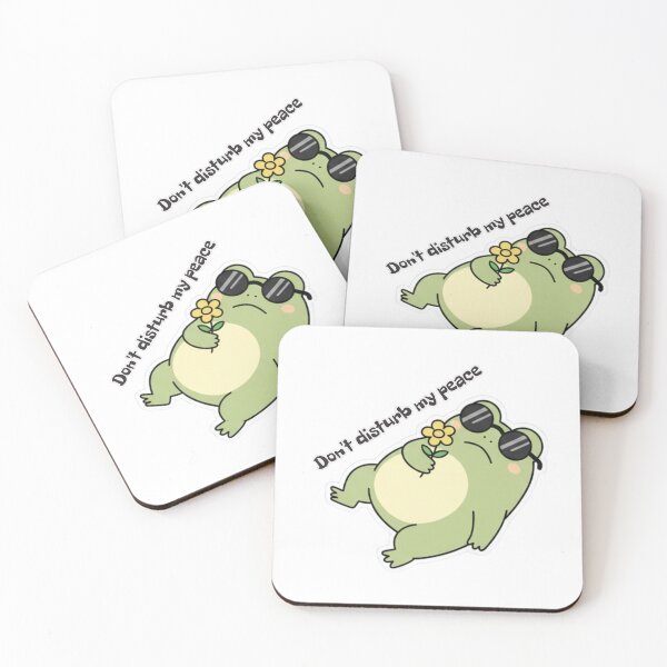 Item preview, Cool Frog Sticker - Don't Disturb My Peace Funny Kawaii Frog designed and sold by FDMarts.