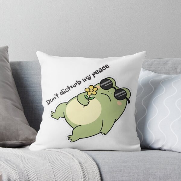 Item preview, Cool Frog Sticker - Don't Disturb My Peace Funny Kawaii Frog designed and sold by FDMarts.