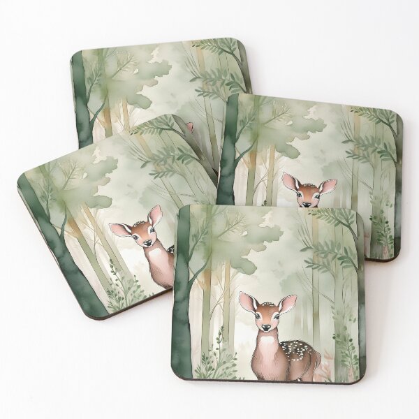 Item preview, Cute Baby Deer in Forest Watercolor – Fawn Illustration, Woodland Animal Art, Nature Scene, Nursery Decor, Whimsical Wildlife designed and sold by Wildflower Mama Designs.