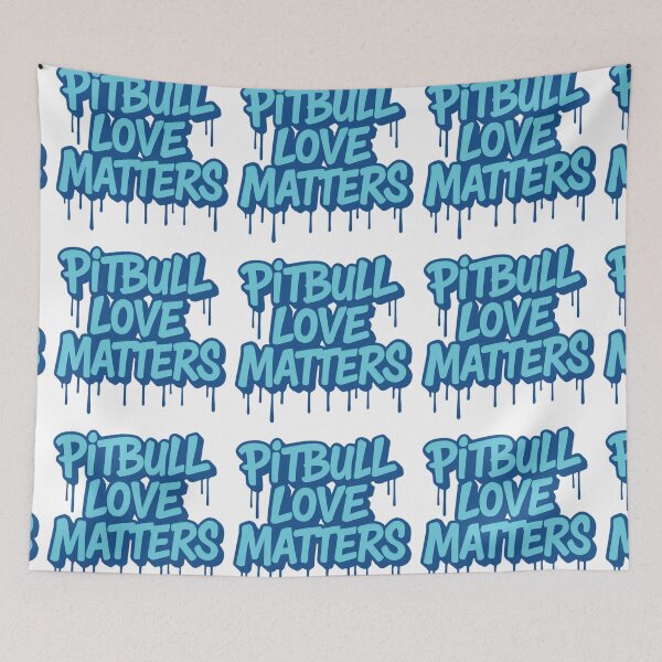 Item preview, Blue Graffiti Drip Pitbull Love Matters Street Art designed and sold by My Pitbull Place.