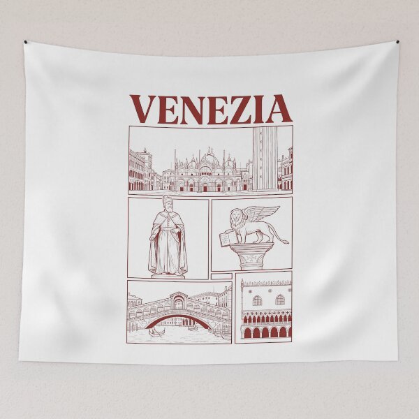 Item preview, Venezia Italy Historical Landmarks Travel Sketch Style designed and sold by k3rstman1.