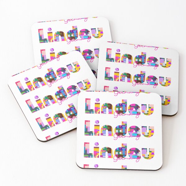 Item preview, Lindau, Germany, Vibrant Abstract City Typography Art designed and sold by Wanderful-roads.