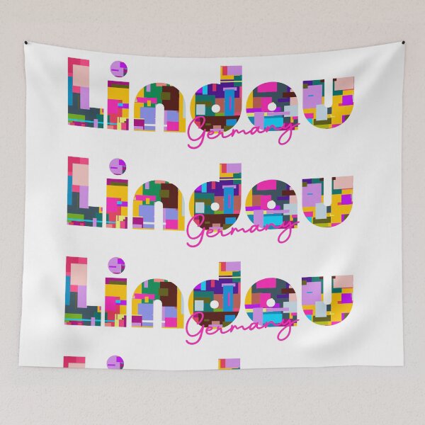 Item preview, Lindau, Germany, Vibrant Abstract City Typography Art designed and sold by Wanderful-roads.