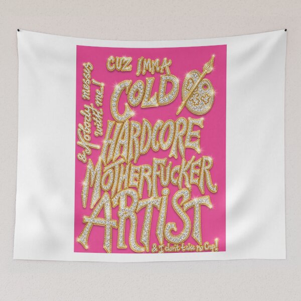Item preview, Cold Hardcore Motherfucker Artist – Pink & Gold Rhinestone Glam Design designed and sold by MGB&KaroGaiaArt.