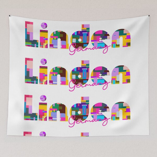 Item preview, Linden, Germany, Vibrant Abstract City Typography Art designed and sold by Wanderful-roads.