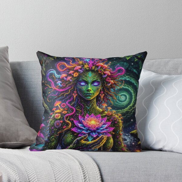 Item preview, Lab Visions 117: Forest Spirit Woman Holding Glowing Lotus Flower designed and sold by The Psychedelic Anarchist.