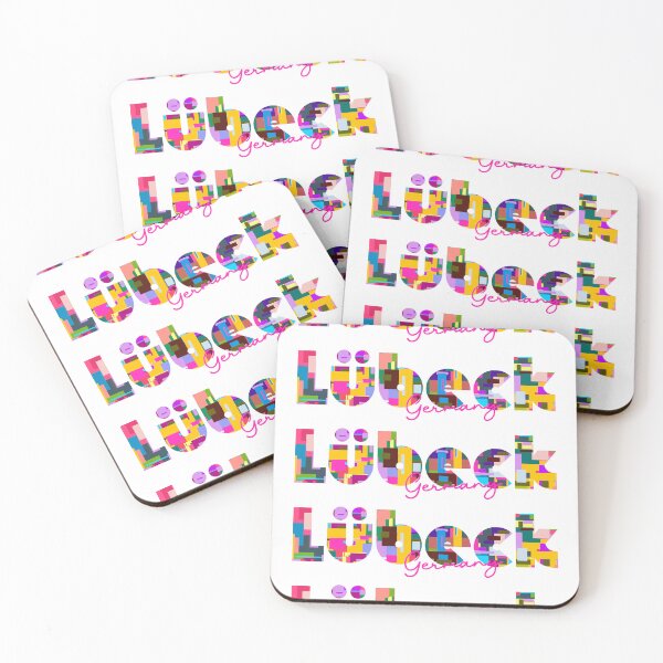 Item preview, Lübeck, Germany, Vibrant Abstract City Typography Art designed and sold by Wanderful-roads.