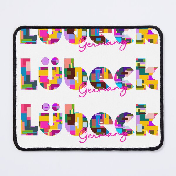 Item preview, Lübeck, Germany, Vibrant Abstract City Typography Art designed and sold by Wanderful-roads.